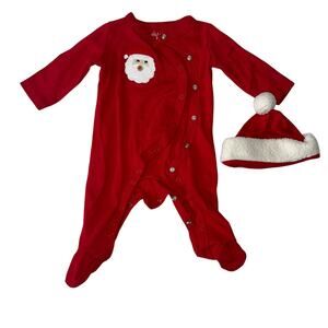 Chick Pea Baby Santa Suit with Hat – Size 0-3M Christmas Pajamas